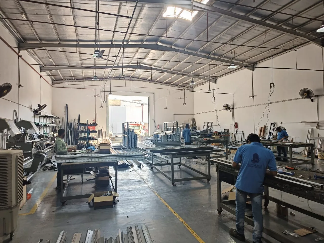 Aluminium preparation area inside the Makkah workshop